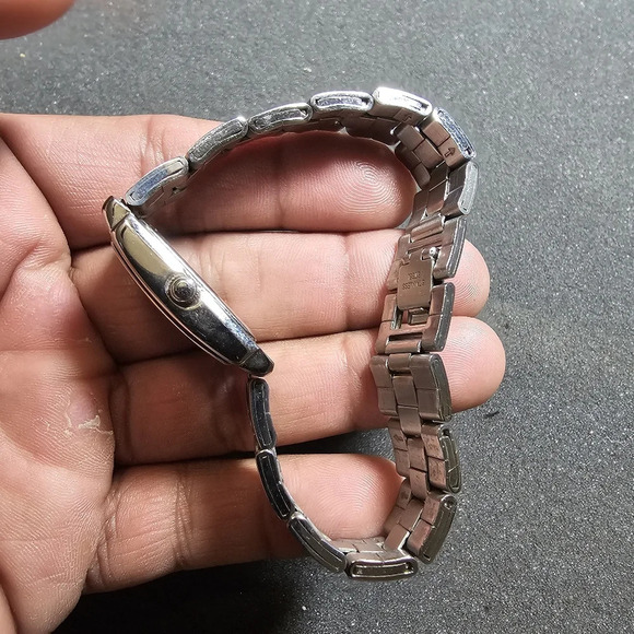 TFX By Bulova Ladies Quartz Watch Silver Tone Rectangle Date Just Dial Working s - Picture 9 of 10